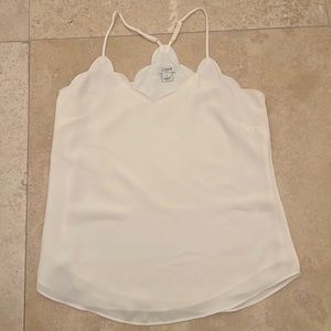 J. Crew White Scallop Cami Size 0